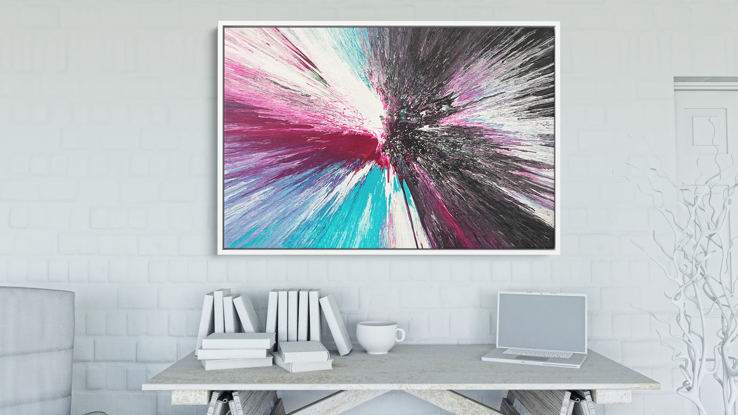Time Travel  Painting, Acrylic Spin Fine Art, Abstract Spin Art, Wall Spin Art, Spin Art Colour Explosion