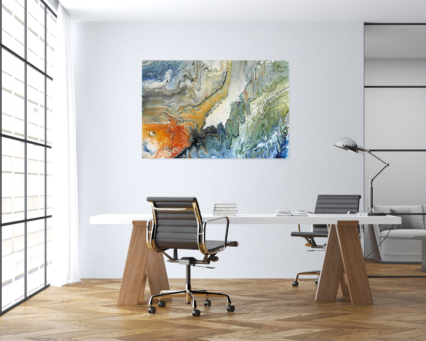 Abstract Acrylic Pour Painting, Pouring Painting on Canvas, Home Decor Pouring Art, Multicolour Pour Painting