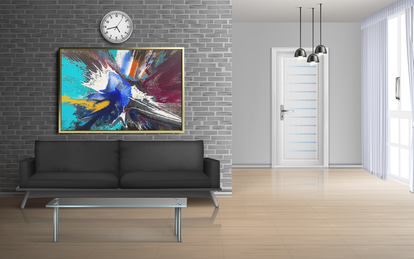 Mysterious World, Original Acrylic Spin, Fine Art, Custom Canvas Spin Art, Spin Art Colour Explosion